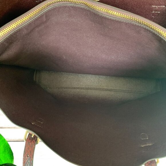 Coach Molly Tote Bag Burgundy Leather/Gold With Snake Print Straps E2278-C6750 - Picture 11 of 14